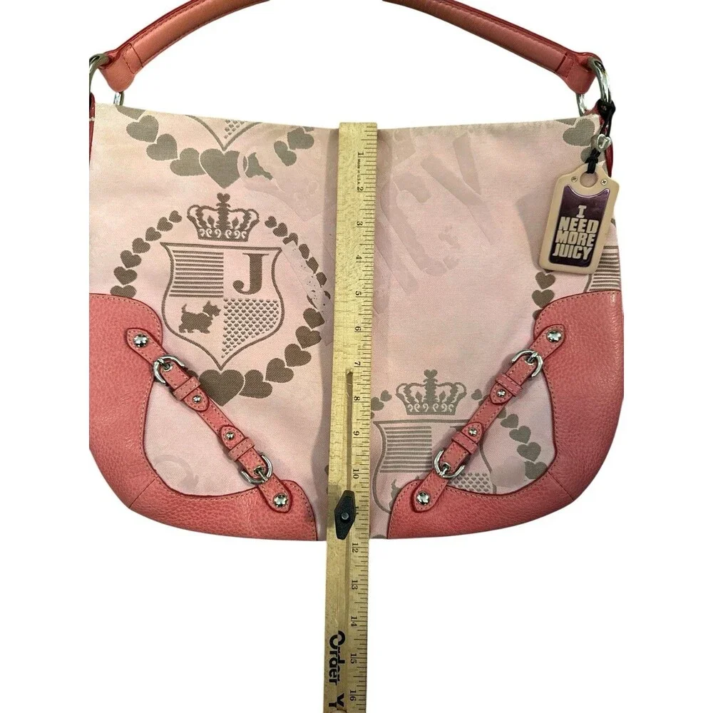Vtg‎ Pink Juicy Couture Purse Handbag Satchel Bag Y2K With Charm